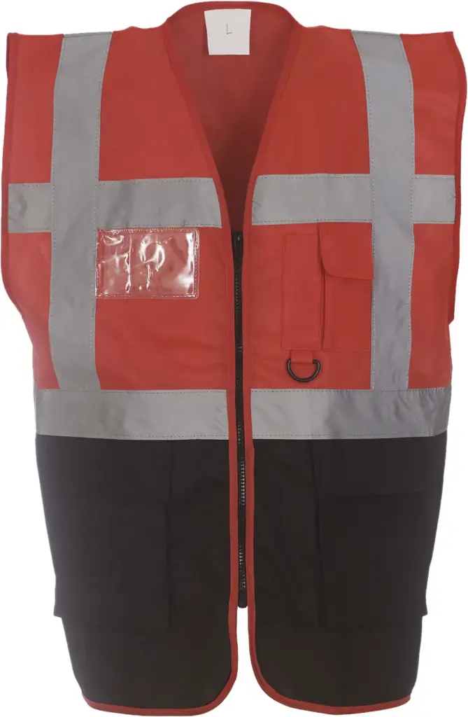 Multifunctioneel veiligheidshesje, red / black — productfoto 25