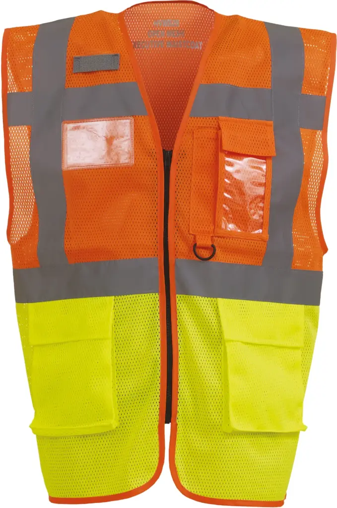 Top Cool -hoge zichtbaarheid hesje, hi vis orange / hi vis yellow — productfoto 7
