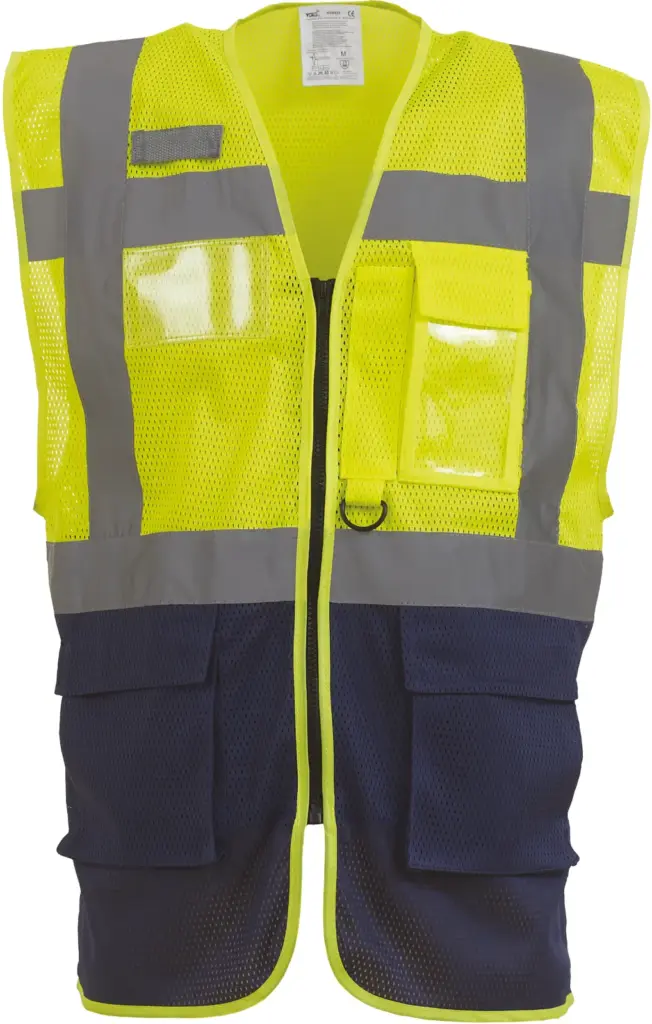 Top Cool -hoge zichtbaarheid hesje, hi vis yellow / navy — productfoto 9