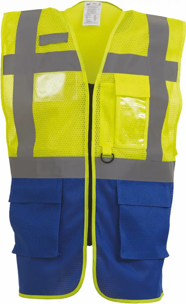 Top Cool -hoge zichtbaarheid hesje, hi vis yellow / royal blue — productfoto 10