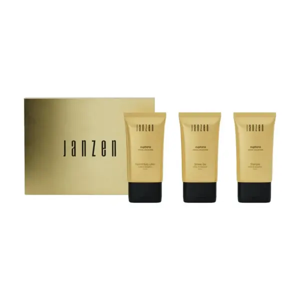 JANZEN Giftset Euphoria bedrucken Briefkasten Gold 3x50ml