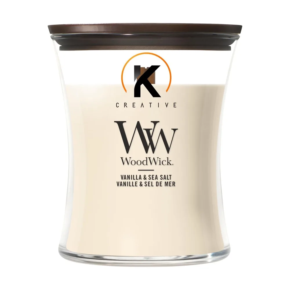WoodWick Vanilla & Sea Salt Medium Candle geurkaars