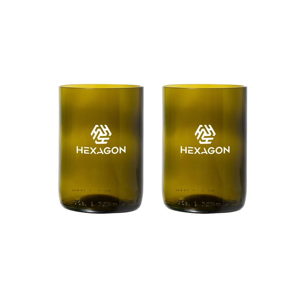 Printed Rebottled Tumbler 2-pack Set Upcycled Glass 400ml