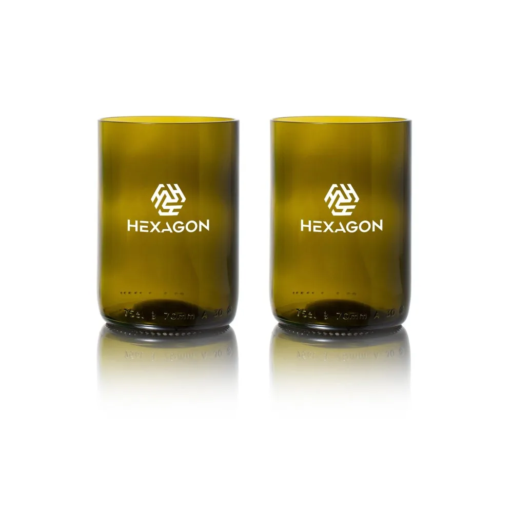 Printed Rebottled Tumbler 2-pack Set Upcycled Glass 400ml