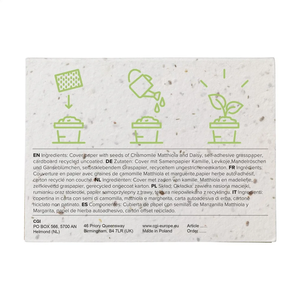 Seed Paper Sticky Notes Printed Plantable Grass 75 Sheets — product photo 2