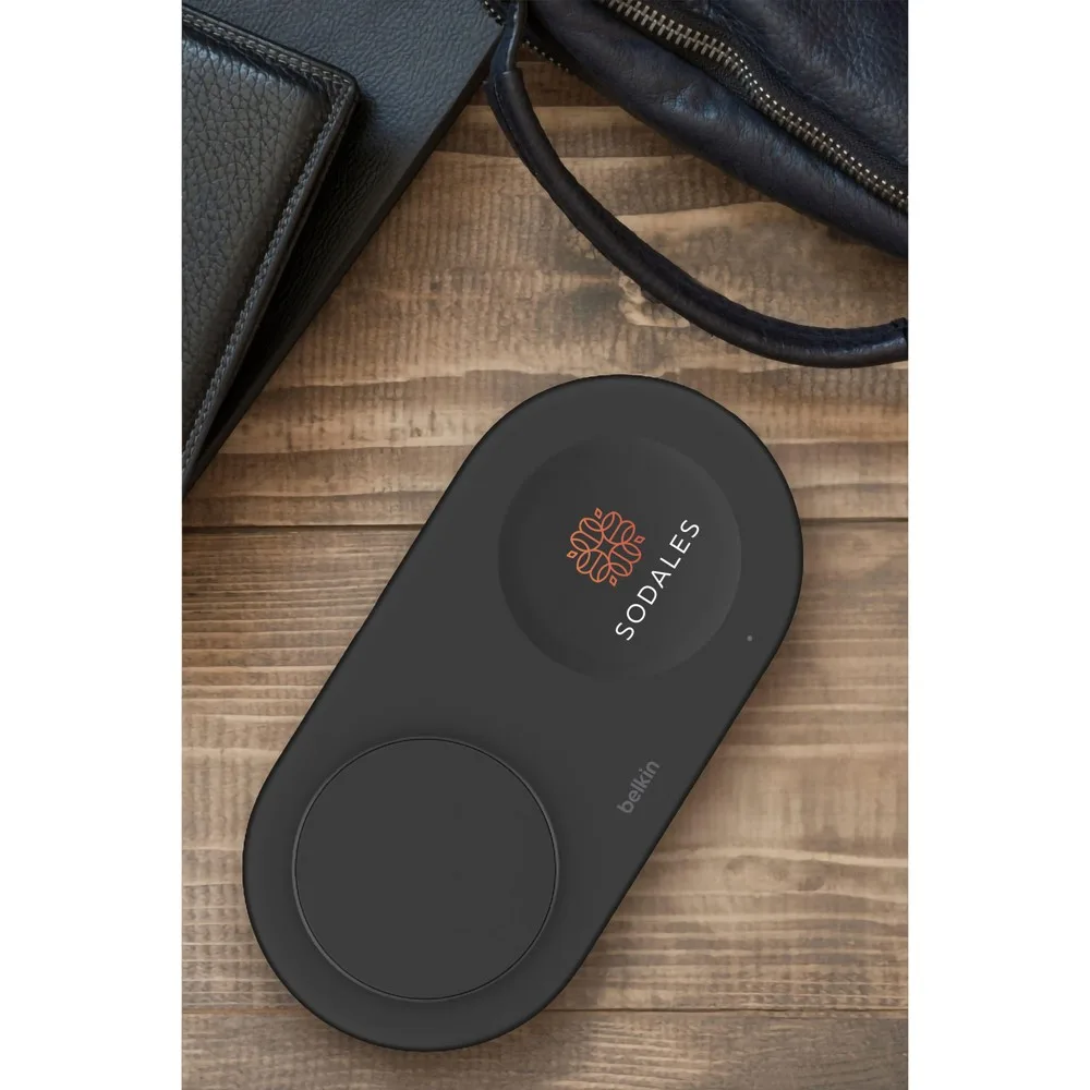 Qi2 Ladegerät Belkin 2-in-1 bedrucken 15W Recycling Schwarz — Produktfoto 2