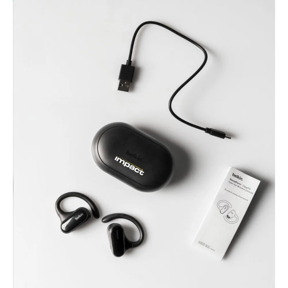 Open-Ear Kopfhörer Belkin bedrucken IPX5 Schwarz Uni — Produktfoto 8