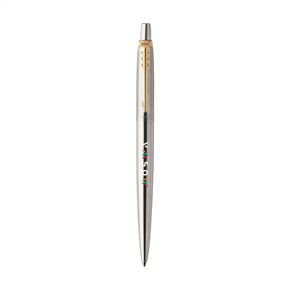 Parker Jotter Kugelschreiber bedrucken blau Recycling-Stahl