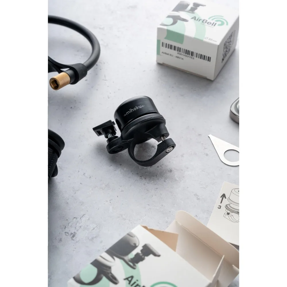 Airbell Fahrradklingel Bedrucken Airtag Halter Schwarz 22mm — Produktfoto 2