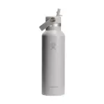 Hydro Flask Standard Mouth with Flex Straw Cap 621 ml waterfles grijs ± pms cool gray 1c - Bidons & Shakers Hydro Flask Standard Mouth with Flex Straw Cap 621 ml waterfles, grijs (± pms cool gray 1c)