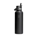 Hydro Flask Standard Mouth with Flex Straw Cap 621 ml waterfles zwart ± pms black 6c - Bidons & Shakers Hydro Flask Standard Mouth with Flex Straw Cap 621 ml waterfles, zwart (± pms black 6c)
