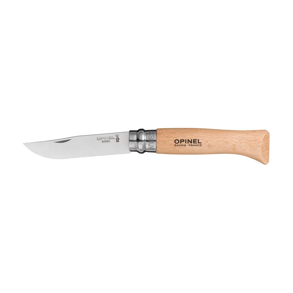 Opinel Inox No 08 zakmes in een riemetui — productfoto 3