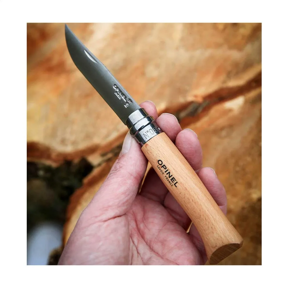 Custom Opinel No 08 Beech Wood Virobloc Pocket Knife 19cm — product photo 3