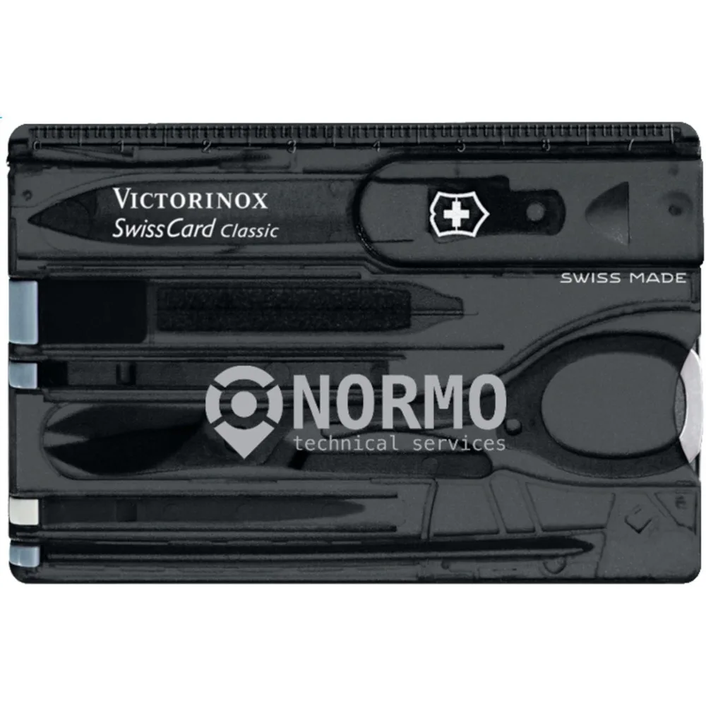 Victorinox Swisscard Classic Multitool, transparant zwart (± pms blackc)