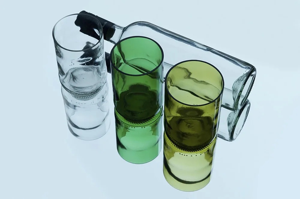Trinkglas bedrucken Rebottled Tumbler Weinflasche 400ml