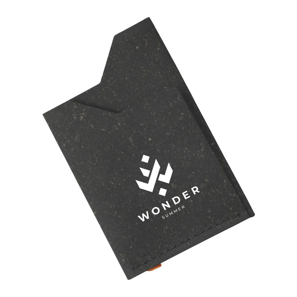 Custom Recycled Leather Card Holder Extra Pocket Compact — product photo 6