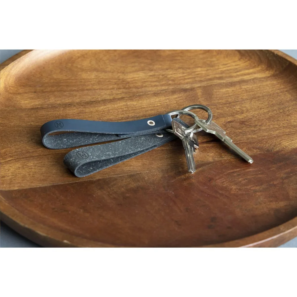 Recycled Leather Keyring Printed Handmade Eco One Size — product photo 3