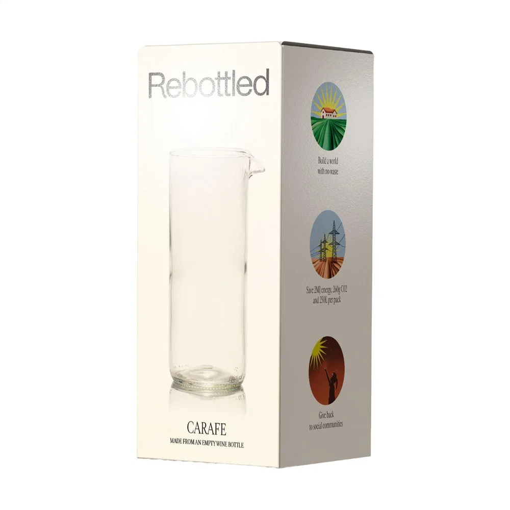 Karaffe Rebottled bedrucken recyceltes Glas Upcycling 600ml — Produktfoto 8