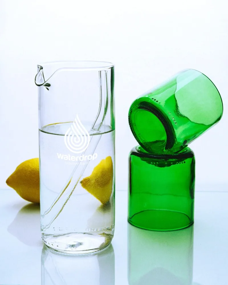 Karaffe Rebottled bedrucken recyceltes Glas Upcycling 600ml — Produktfoto 10