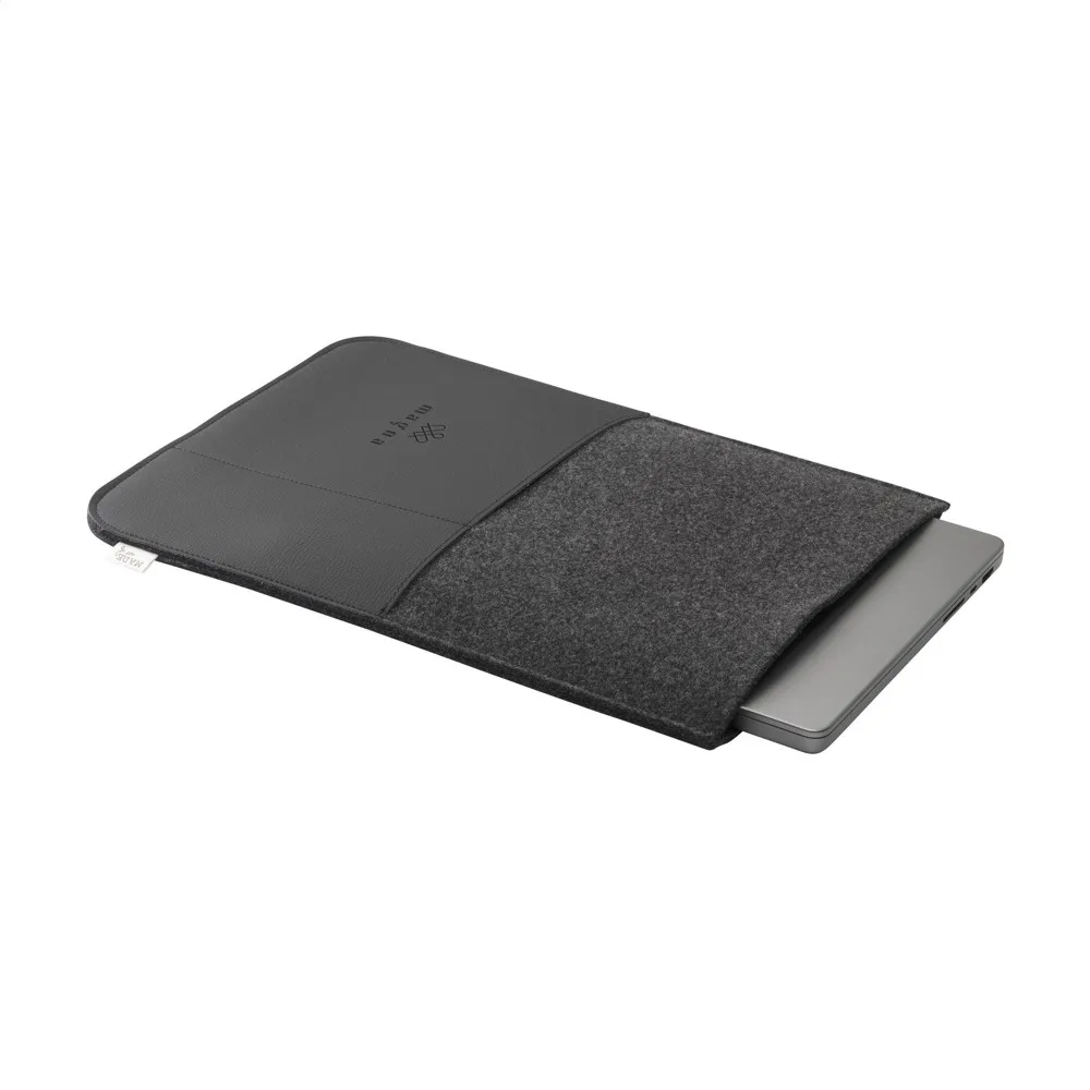 Laptop-Sleeve 16 Zoll bedrucken nachhaltig Filz Apfelleder — Produktfoto 5