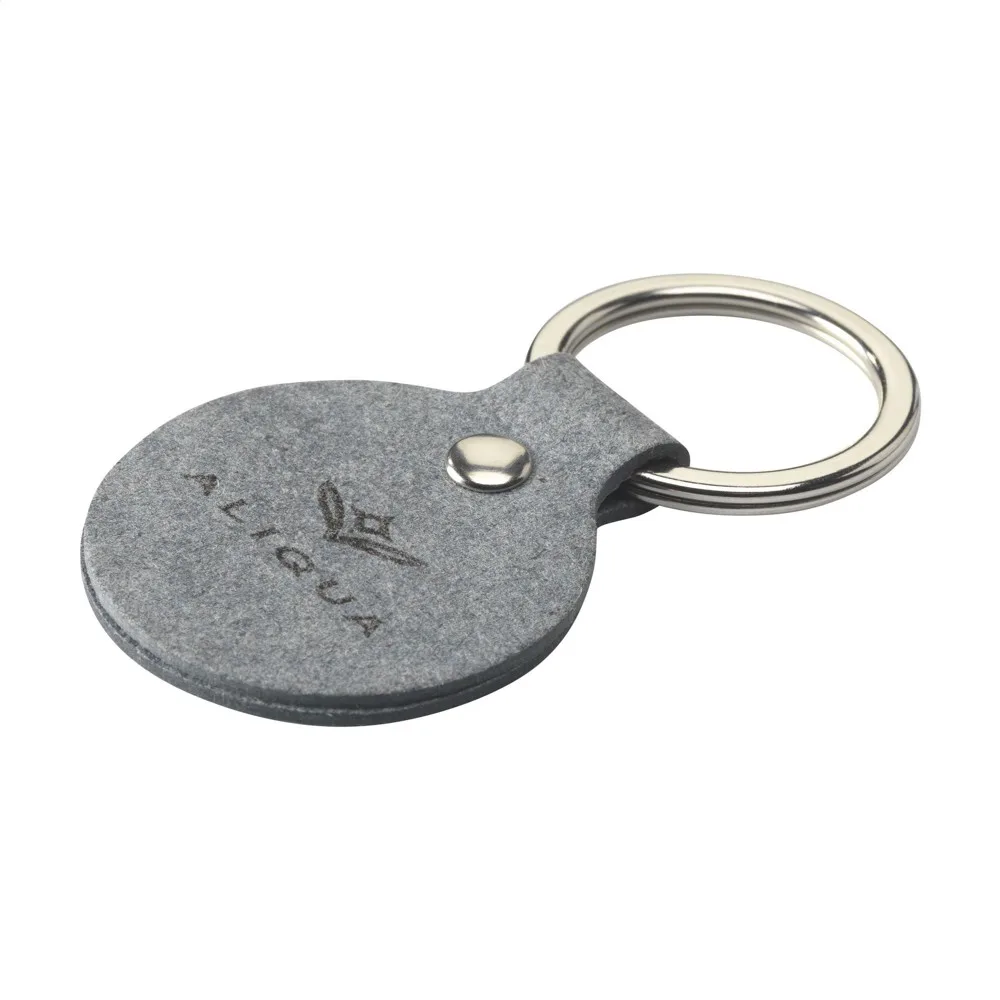 Recycled Denim Textile Keyring Round sleutelhanger - Hidalgo Recycled Denim Textile Keyring Round sleutelhanger