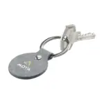 Recycled Denim Textile Keyring Round sleutelhanger — productfoto 4