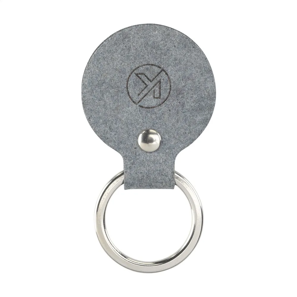 Recycled Denim Textile Keyring Round sleutelhanger — productfoto 5