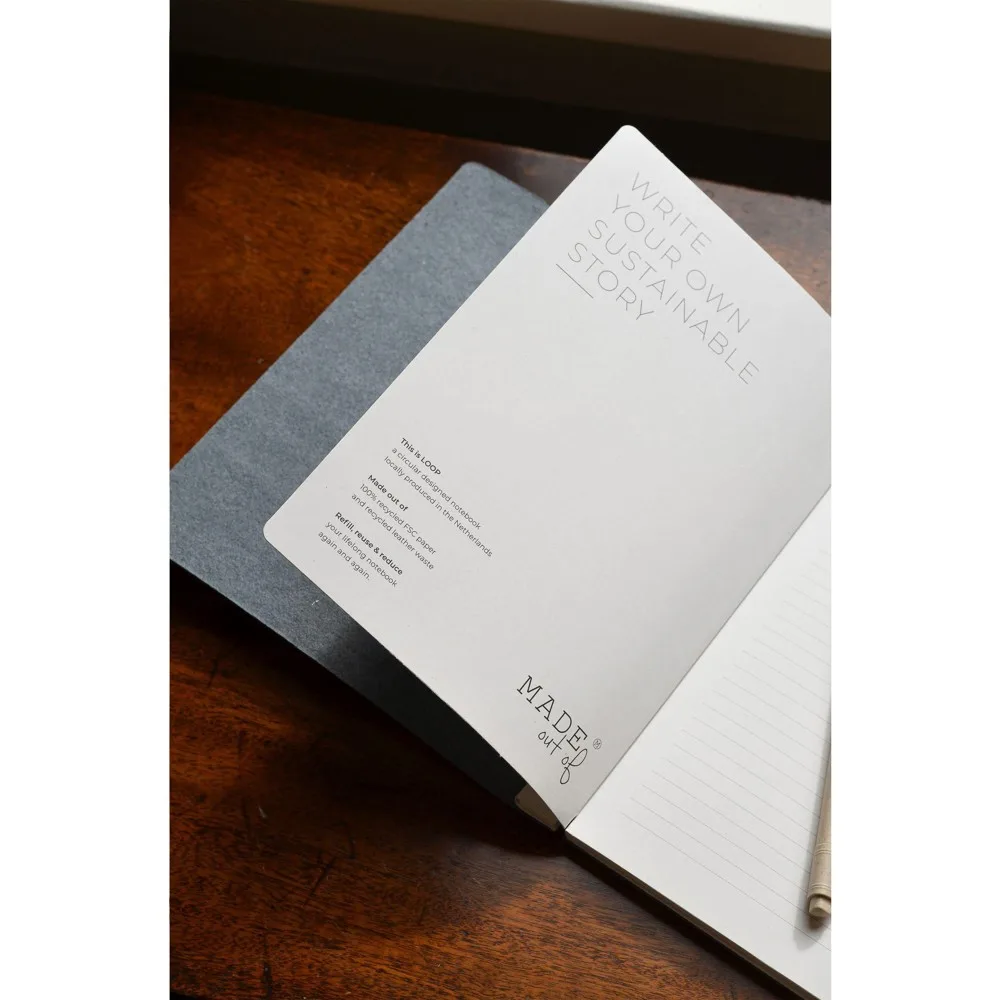 Printed Refillable Recycled Denim Notebook A5 — product photo 2