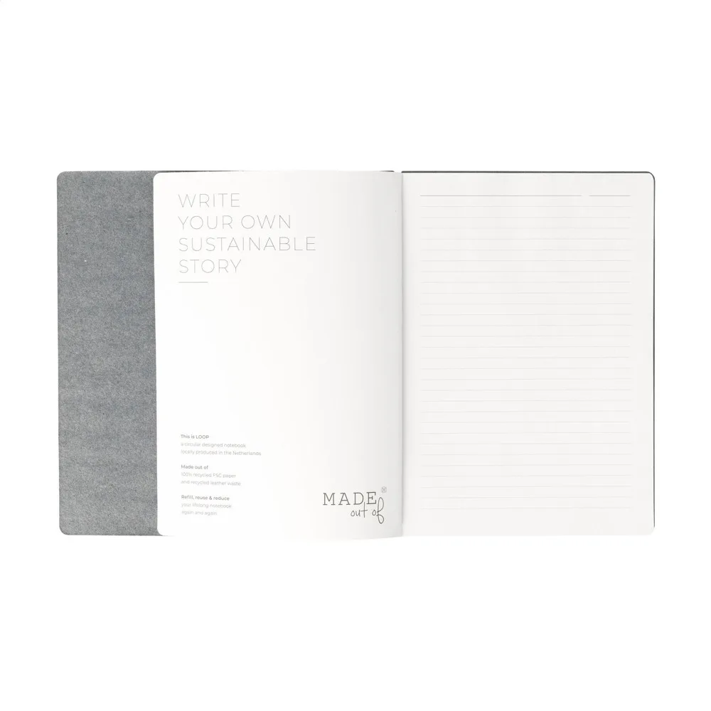 Printed Refillable Recycled Denim Notebook A5 — product photo 5