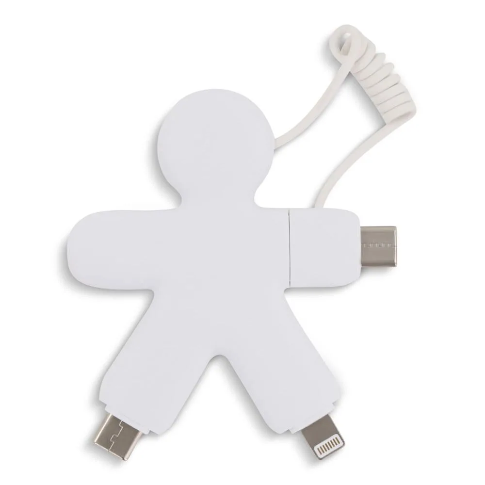 2064 | Xoopar Buddy Eco Charging Cable wit - Hidalgo-werbeartikel 2064 | Xoopar Buddy Eco Charging Cable, wit