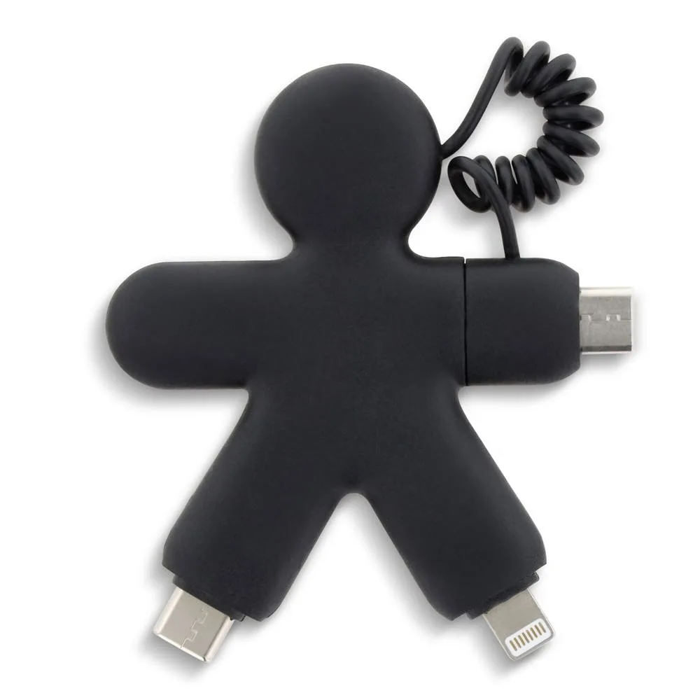 2064 | Xoopar Buddy Eco Charging Cable zwart - Hidalgo-werbeartikel 2064 | Xoopar Buddy Eco Charging Cable, zwart