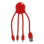 2087 | Xoopar Eco Octopus Oplaadkabel, rood