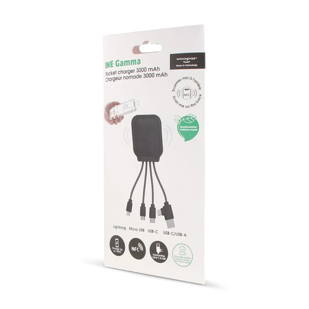 4001 | Xoopar Iné Gamma NFC Powerbank met Oplaadkabels 3000mAh productfoto 9 - Hidalgo-werbeartikel 4001 | Xoopar Iné Gamma NFC Powerbank met Oplaadkabels 3000mAh — productfoto 9