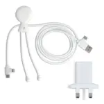 2090 - Xoopar Mr. Bio Long 60W Oplaadkabel + UK Plug Adapter, wit