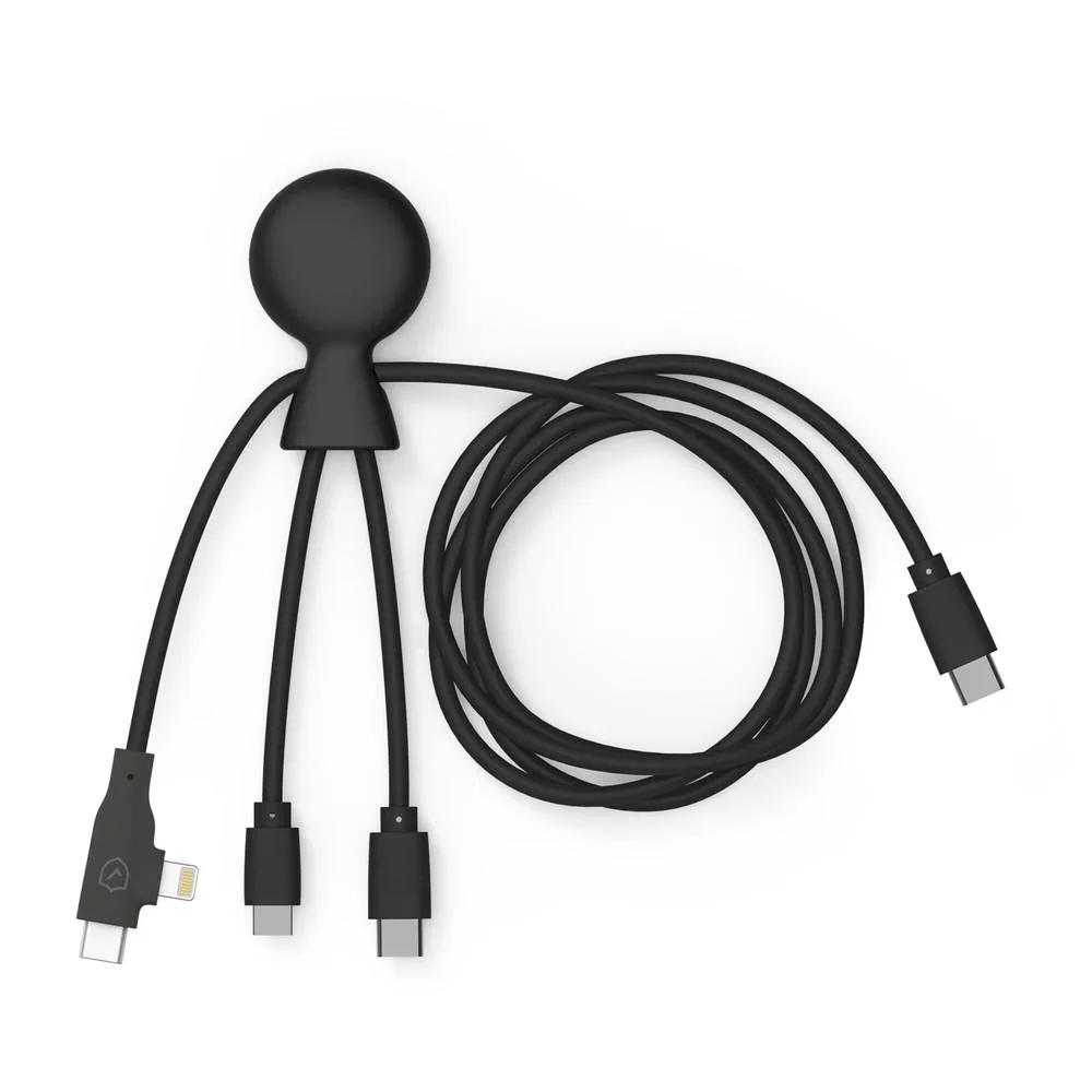 Xoopar Mr Bio Long Multi Kabel USB-C 1 Meter zwart - Hidalgo Xoopar Mr. Bio Long Multi Kabel USB-C 1 Meter, zwart