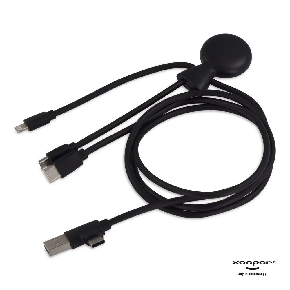 3199 | Xoopar Mr Bio Powerbank and Cable pack 7000mAh zwart - Hidalgo 3199 | Xoopar Mr. Bio Powerbank and Cable pack 7000mAh, zwart