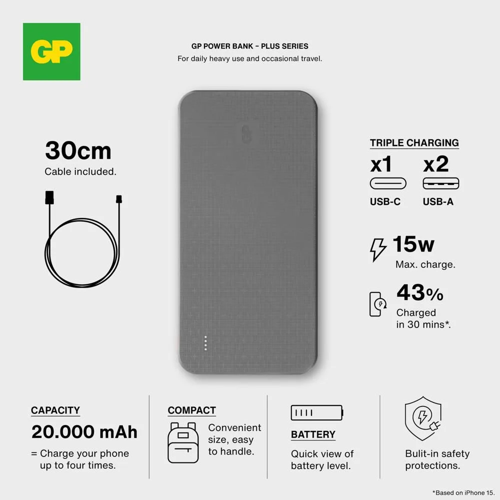 GP B+ Series Powerbank 20000 mAh productfoto 8 - Hidalgo-werbeartikel GP B+ Series Powerbank 20000 mAh — productfoto 8
