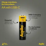 Aqiila Oplaadbare USB-C Batterijen AA 2000mAh 4-pack — productfoto 8