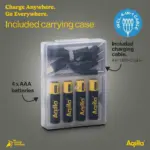 Aqiila Oplaadbare USB-C Batterijen AAA 600mAh 4-pack — productfoto 7