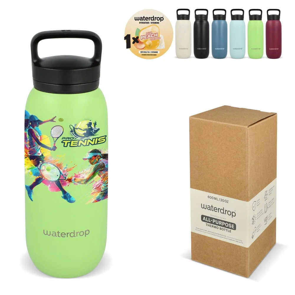 Waterdrop All-Purpose Thermo Fles met Drinktuit Dop 600ml