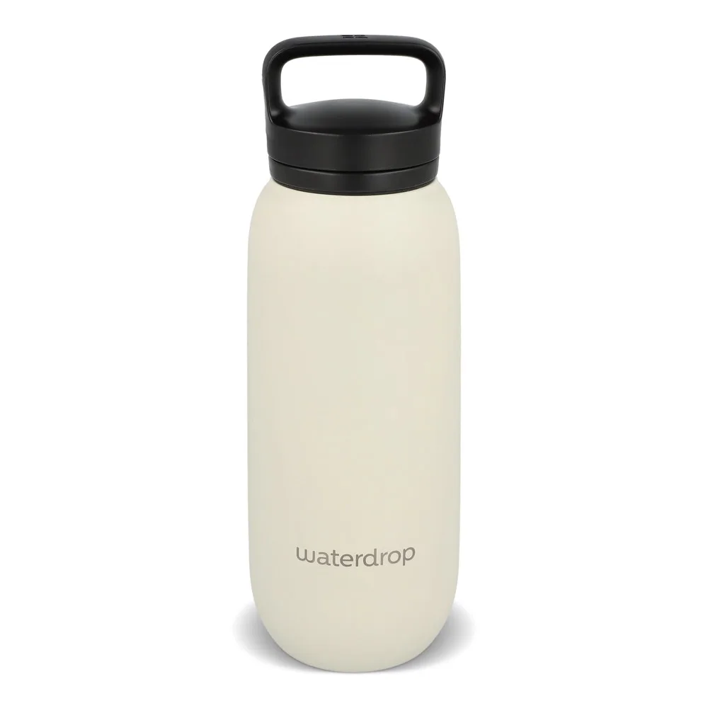 Waterdrop All-Purpose Thermo Fles met Drinktuit Dop 600ml beige - Bidons & Shakers Waterdrop All-Purpose Thermo Fles met Drinktuit Dop 600ml, beige