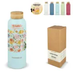 Waterdrop Roestvrijstalen Fles met Bamboe dop 600ml - Bidons & Shakers Waterdrop Roestvrijstalen Fles met Bamboe dop 600ml