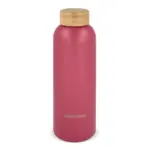 Waterdrop Roestvrijstalen Fles met Bamboe dop 600ml donker roze - Bidons & Shakers Waterdrop Roestvrijstalen Fles met Bamboe dop 600ml, donker roze