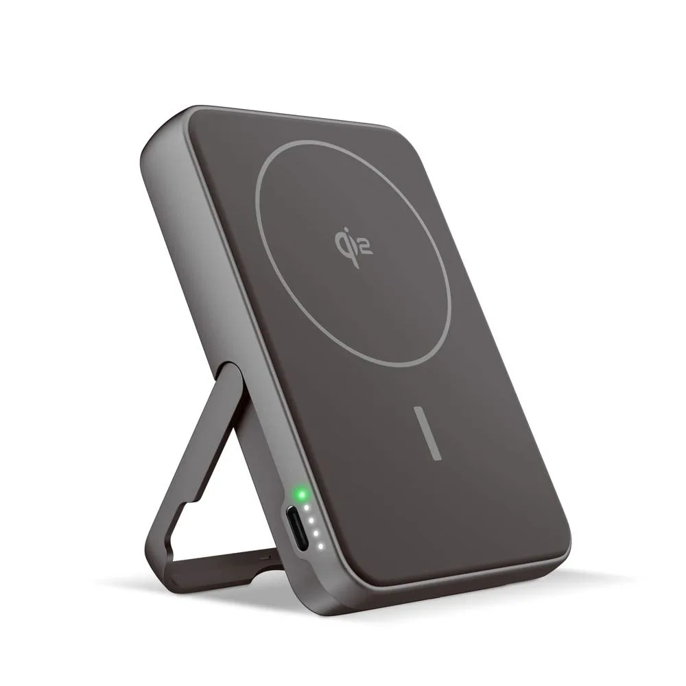 Fresh n Rebel Draadloze Powerbank 10000mAh Geschikt voor MagSafe donker grijs - Hidalgo-werbeartikel Fresh 'n Rebel Draadloze Powerbank 10000mAh Geschikt voor MagSafe, donker grijs
