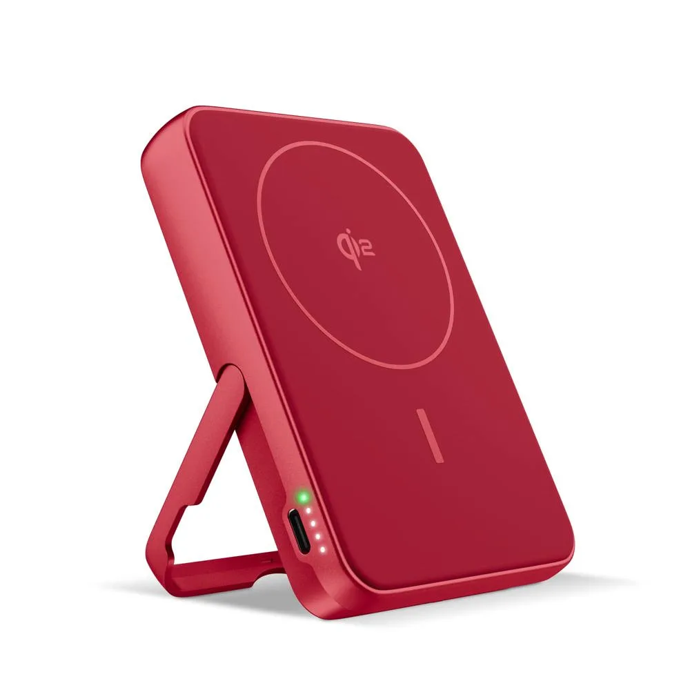 Fresh n Rebel Draadloze Powerbank 10000mAh Geschikt voor MagSafe rood - Hidalgo-werbeartikel Fresh 'n Rebel Draadloze Powerbank 10000mAh Geschikt voor MagSafe, rood