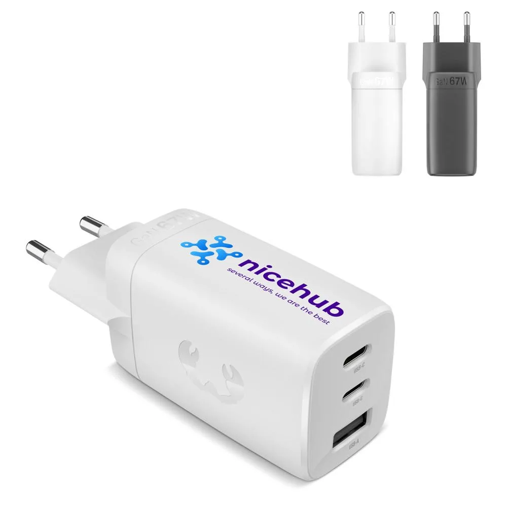 Fresh 'n Rebel 67W Laptop Snellader GaN USB-C & USB-A