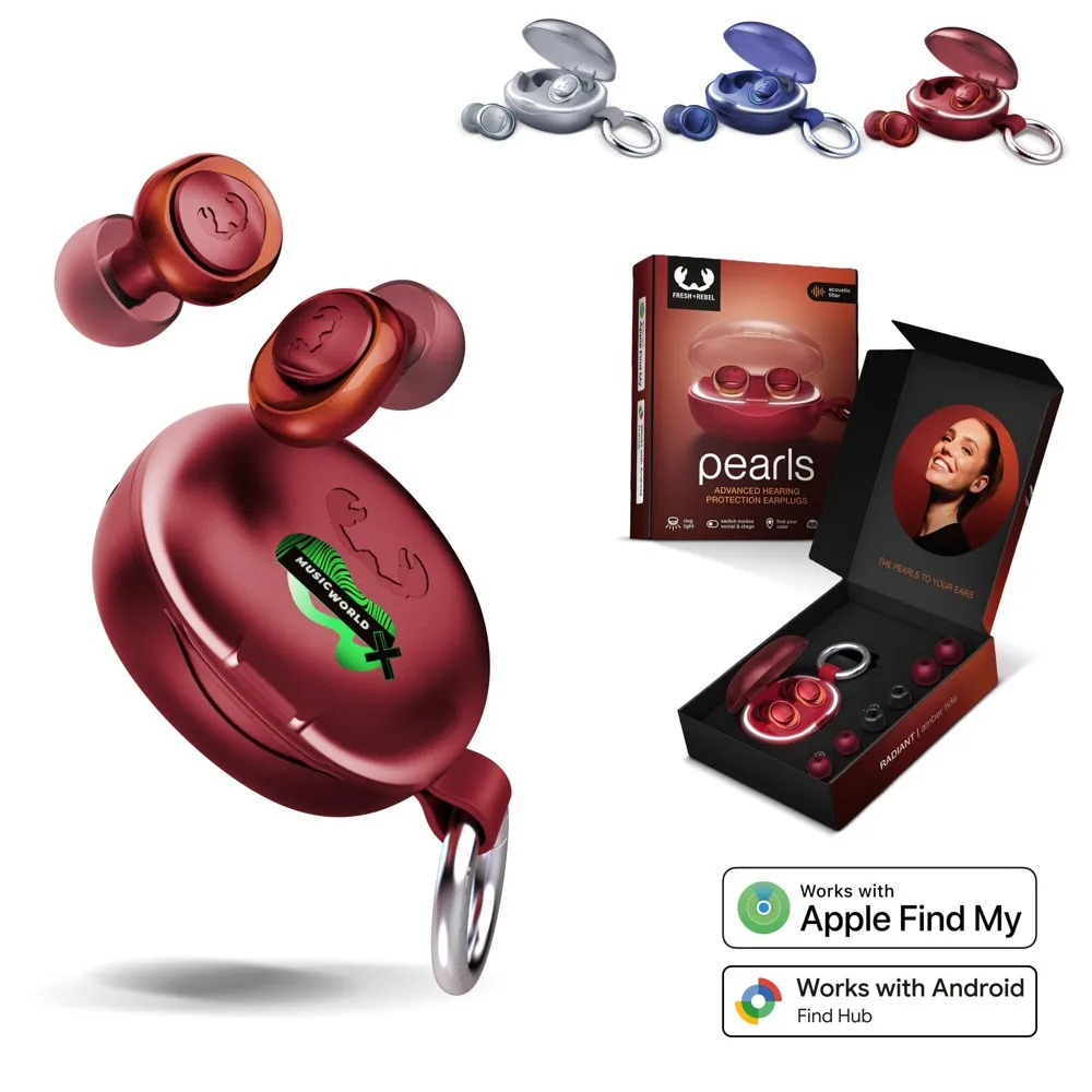 Fresh 'n Rebel Pearls Radiant Festival Oordopjes – Gecertificeerde Gehoorbescherming – Case met Tracker