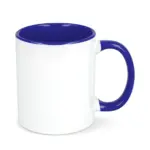 Mok subli Oslo gekleurde binnenkant handvat 300ml wit donkerblauw - Hidalgo-werbeartikel Mok subli Oslo gekleurde binnenkant & handvat 300ml, wit / donkerblauw