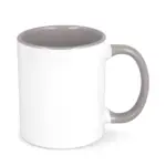 Mok subli Oslo gekleurde binnenkant & handvat 300ml, wit / grijs