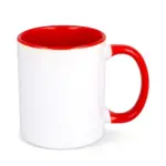 Mok subli Oslo gekleurde binnenkant handvat 300ml wit rood - Hidalgo-werbeartikel Mok subli Oslo gekleurde binnenkant & handvat 300ml, wit / rood